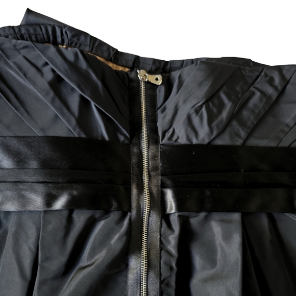 Dolce & Gabbana Black Strapless Bow Mini Dress Silk Cocktail Bustier Size IT 42 - Picture 7 of 10